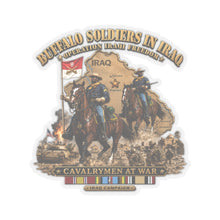 Load image into Gallery viewer, Kiss-Cut Stickers - Army - Buffalo Soldiers in Iraq - OIF - Cavalrymen at War  w IRAQ SVC - 3D - Enhanced
