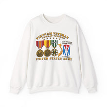 Load image into Gallery viewer, Crewneck Sweatshirt - Army - Vietnam Vet - w Medals - VN - 11th Infantry Brigade (Light) - 3D Enhanced X 300
