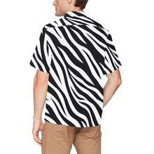 Load image into Gallery viewer, Zebra-stripe pattern Men's All Over Print Hawaiian Shirt With Chest Pocket

