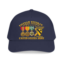 Load image into Gallery viewer, Mid Profile Baseball Cap - Army - Vietnam  Vet - w Medals - VN - 1st Cav Division - 3D - Enhanced

