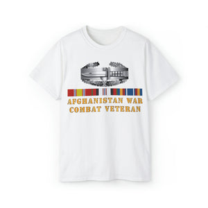 Unisex Ultra Cotton Tee - Army - Afghanistan War - Combat Veteran - Combat Action Badge w CAB AFGHAN SVC X 300