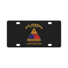 Load image into Gallery viewer, Army - SSI - 8th Armored Division w Name Tape - Thundering Herd - US Army X 300 Classic License Plate
