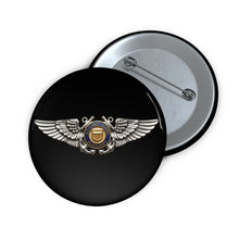 Load image into Gallery viewer, Custom Pin Buttons - USCG - Aviator Badge - Auxiliary wo txt - 3D - Enhanced
