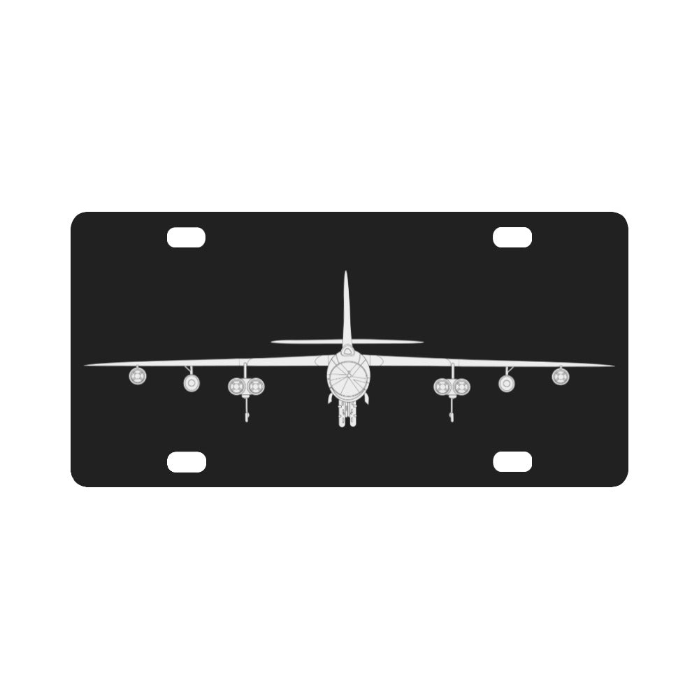 Airplane - B-47 Stratojet Bomber - Front - SIlhouette - White X 300 Classic License Plate