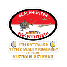Load image into Gallery viewer, Kiss-Cut Stickers - 7th Battalion 17th Cavalry Regiment (Air Cav) Eyes with Teeth Oval
