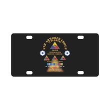 Load image into Gallery viewer, Army - 5th Armored Group - Camp Claiborne, LA w Fire - w 758, 761, 784th Tank Bn SSI w DUI - AM SVC Classic License Plate
