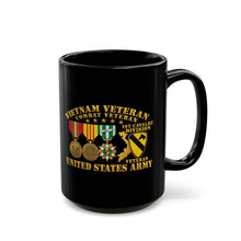 Load image into Gallery viewer, Black Mug  (15oz) - Army - Vietnam  Vet - w Medals - VN - 1st Cav Division - 3D - Enhanced
