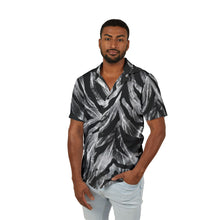 Load image into Gallery viewer, Men's Hawaiian Camp Shirt — Metallic Swirl Zebra Stripe AOP
