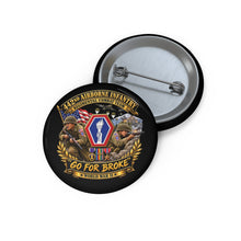 Load image into Gallery viewer, Custom Pin Buttons - Army - 442nd Airborne Infantry Regimental Combat Team - 3D - Enhanced with EUR WWII SVC
