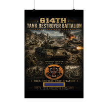 Load image into Gallery viewer, 614th Tank Destroyer Battalion WWII Matte Poster — "Hunting the Hunters"

