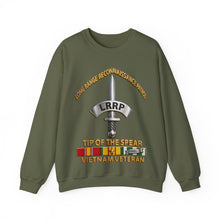 Load image into Gallery viewer, Crewneck Sweatshirt - Army - Badge - LRRP - Tip of the Spear - Vietnam Vet w SVC - 3D - Enhanced
