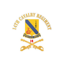 Load image into Gallery viewer, Kiss-Cut Vinyl Decals - Army - 14th Cavalry Regiment w Cav Br - Red Txt X 300
