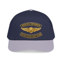 Load image into Gallery viewer, Mid Profile Baseball Cap - USCG - Aviation Rescue Swimmer w txt - 3D - Enhanced

