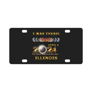 Total Eclipse - 2024 - I was There w Yellow Outline - ILLINOIS Classic License Plate