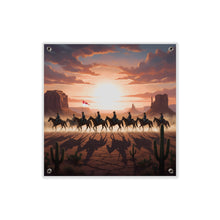 Load image into Gallery viewer, Acrylic Wall Art Panel - 10th Cavalry on Patrol in the sunset w 10th Cav Guidon
