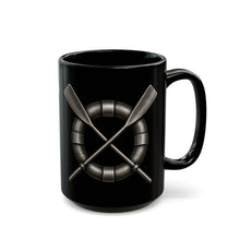 Load image into Gallery viewer, Black Mug  (15oz) - USCG - Surfman Badge wo txt - 3D - Enhanced
