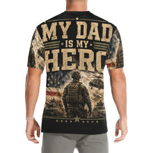 Load image into Gallery viewer, My dad is my hero Men's All Over Print Crew Neck T-Shirt
