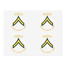 Load image into Gallery viewer, Military Sticker Sheets, Army Rank - Private E2. Army with Text Stickers, Military Decals, Military Scrapbooking, Military Planner Accessories,
