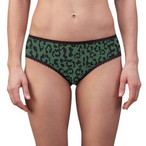 Women's Briefs - Leopard Camouflage - Green-Black