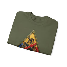 Load image into Gallery viewer, Crewneck Sweatshirt - SSI - 761st Tank Battalion SSI w Name Tape - 3D Enhanced
