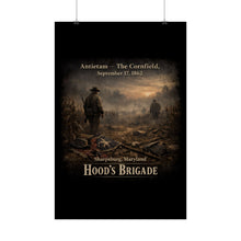 Load image into Gallery viewer, Rolled Posters - 1st Texas Infantry in the cornfield - The Cornfield at Antietam, 1862 - Back
