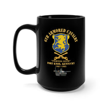 Load image into Gallery viewer, Black Coffee Mug 15oz - Army - 6th ACR w Cav Br  Ft Knox Kentucky - 1981-1985 w M1 Green X 300
