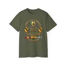 Load image into Gallery viewer, Unisex Ultra Cotton Tee - Army - Vietnam Combat Cavalry Veteran w 1st Bn 12th Cav DUI - 1st Cav Div - 3D X 300
