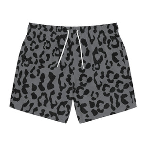 Swim Trunks - Leopard Camouflage - Battleship Color