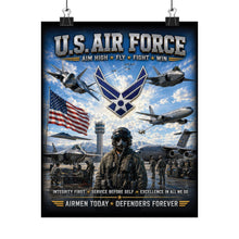 Load image into Gallery viewer, U.S. Air Force - Airmen Today, Defenders Forever - Tribute Matte Poster — "READY TO FIGHT"
