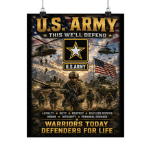 Load image into Gallery viewer, U.S. Army Matte Poster — "This We'll Defend" • Warriors Today, Defenders for Life
