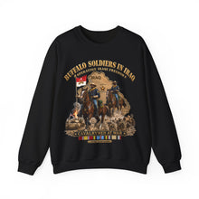 Load image into Gallery viewer, Crewneck Sweatshirt - Army - Buffalo Soldiers in Iraq - OIF - Cavalrymen at War  w IRAQ SVC - 3D - Enhanced
