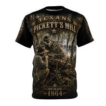 Load image into Gallery viewer, Texans at the Battle of Pickett's Mill Tribute Tee - Civil War, 27 May 1864  (6th, 7th 10th, Texas Infantry, 15th, 17th Texas Cavalry (Dismounted)
