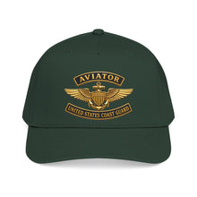 Load image into Gallery viewer, Mid Profile Baseball Cap - USCG - Aviator Badge w txt - 3D - Enhanced
