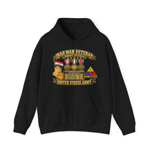 Load image into Gallery viewer, Hoodie – Army - Iraq War Veteran - Ribbon Bar - Map - SSI - 1st Armored Division - 3D - Enhanced
