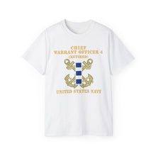Load image into Gallery viewer, Unisex Ultra Cotton Tee - Navy - Chief Warrant Officer 4 - CW04 - Retired
