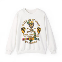 Load image into Gallery viewer, Crewneck Sweatshirt - Army - Vietnam Combat Cavalry Veteran w 1st Bn 12th Cav DUI - 1st Cav Div - 3D X 300
