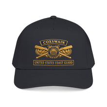 Load image into Gallery viewer, Mid Profile Baseball Cap - USCG - Coxswain - Auxiliary w txt - 3D - Enhanced
