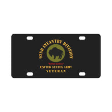 Load image into Gallery viewer, Army - SSI - 92nd Infantry Division - Buffalo Soldiers - US Army Veteran X 300 Classic License Plate
