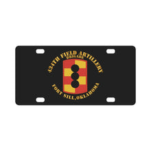 Load image into Gallery viewer, Army - 434th Field Artillery Brigade w SSI - Fort Kill OK Classic License Plate
