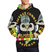 Load image into Gallery viewer, Men&#39;s All Over Print Hoodie (USA Size) (Model H13) - Vietnam Combat Infantry Veteran w 173rd Airborne Bde SSI
