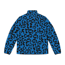 Load image into Gallery viewer, Men&#39;s Puffer Jacket (AOP) - Leopard Camouflage - Blue-Black
