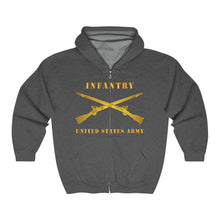 Load image into Gallery viewer, Unisex Heavy Blend™ Full Zip Hooded Sweatshirt - Infantry - Branch - US Army X 300
