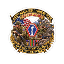 Load image into Gallery viewer, Kiss-Cut Stickers - Army - 442nd Infantry Regimental Combat Team - 3D - Enhanced with EUR WWII SVC
