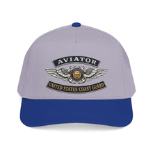 Load image into Gallery viewer, Mid Profile Baseball Cap - USCG - Aviator Badge - Auxiliary w txt - 3D - Enhanced
