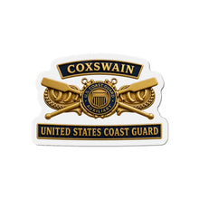 Load image into Gallery viewer, Die-Cut Magnet - USCG - Coxswain - Auxiliary w txt - 3D - Enhanced
