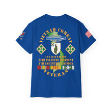 Load image into Gallery viewer, Unisex Ultra Cotton Tee - Vietnam Combat Infantry Veteran, 1st Battalion, 35th Infantry Regiment with CIB - Vietnam Service RIbbons
