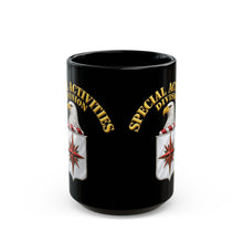 Load image into Gallery viewer, Black Mug  (15oz) - Special Activities Division - COA - Central Intelligence Agency - 3D - Enhanced
