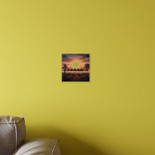 Load image into Gallery viewer, Acrylic Wall Art Panel - 10th Cavalry on Patrol in the sunset w 10th Cav Guidon
