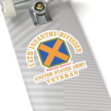 Load image into Gallery viewer, Kiss - Cut Stickers - Army - SSI - 14th Infantry Division - Phantom Division - US Army Veteran X 300
