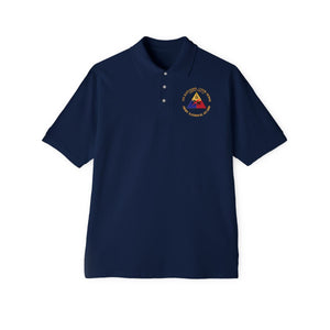 Men's Piqué Polo - 1st Battalion, 110th Armored Regiment - SSI - Above Equal - ARNG